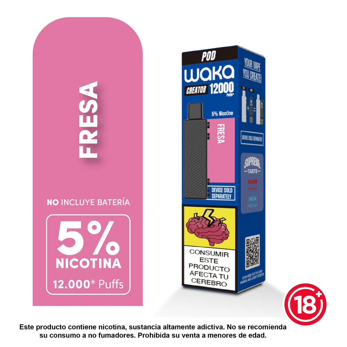 Waka CREATOR POD y/o Batería - 15k PUFFS - LANZAMIENTO