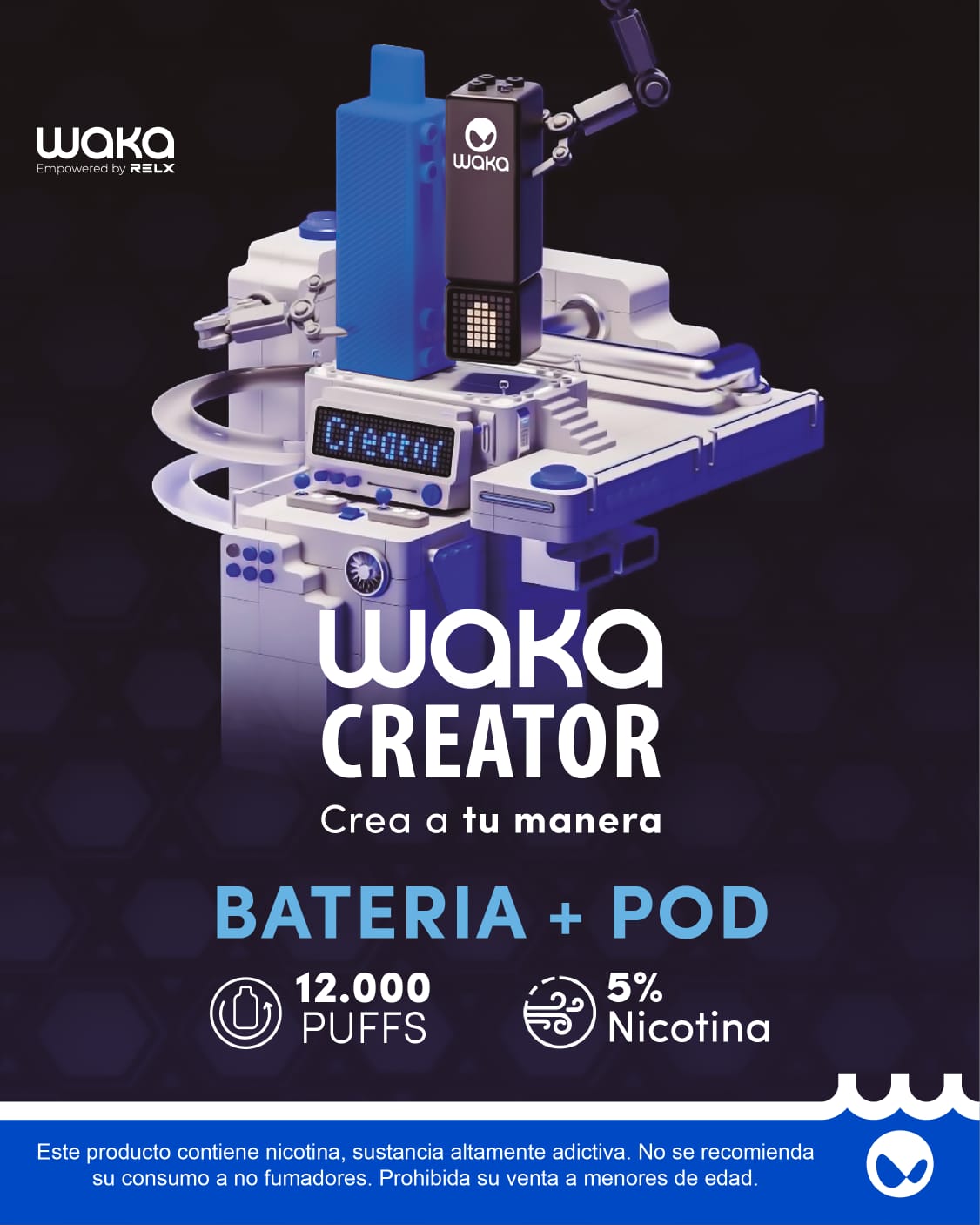 Waka CREATOR POD y/o Batería - 15k PUFFS - LANZAMIENTO